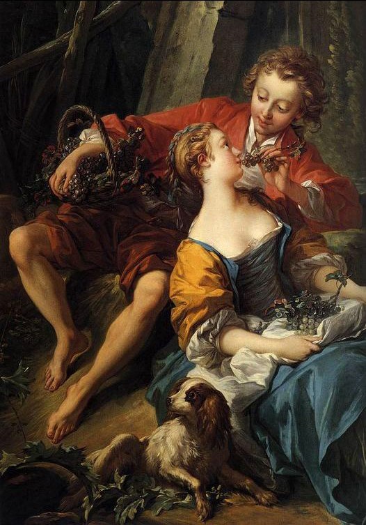 Francois Boucher An Autumn Pastoral detail